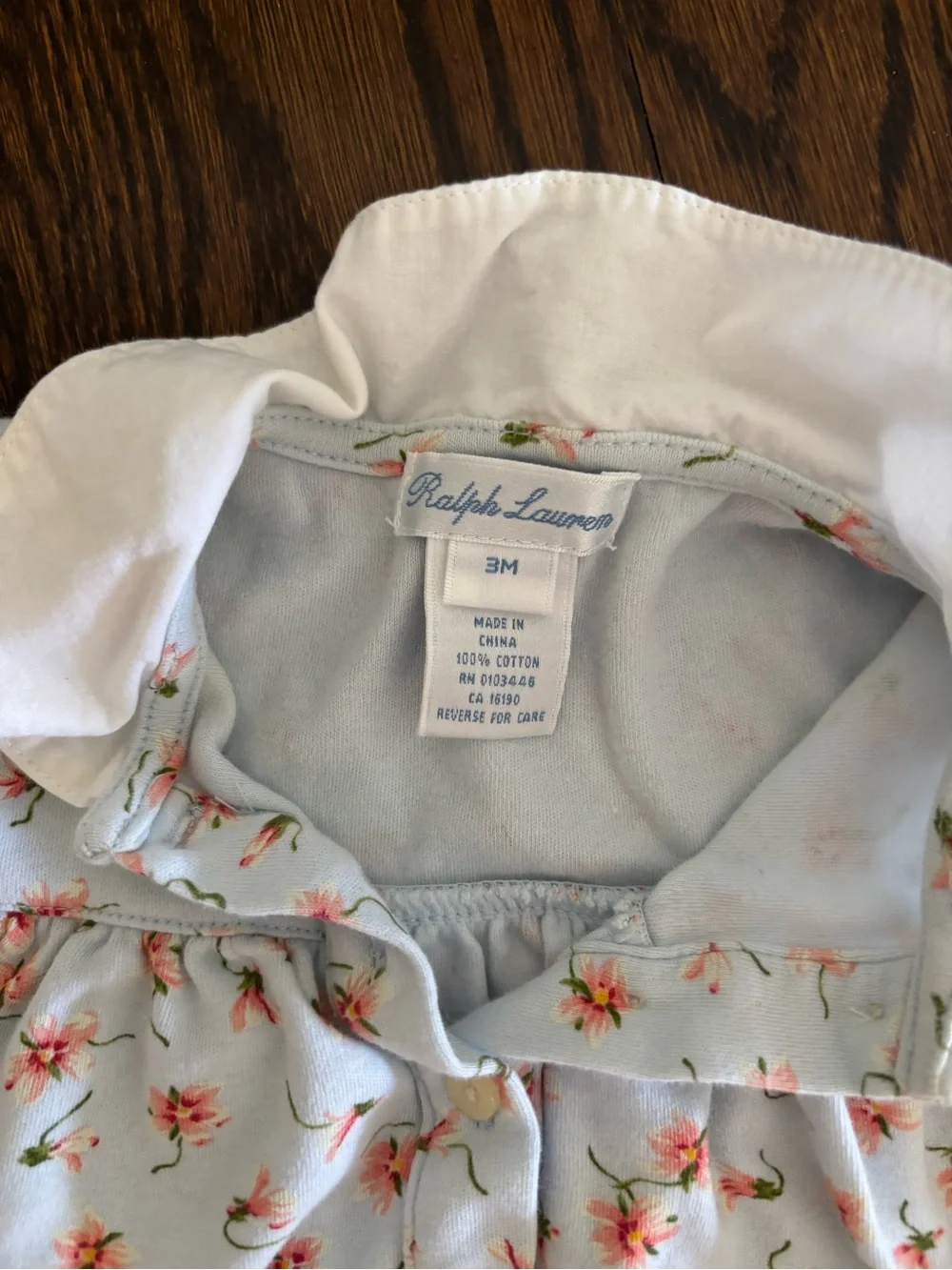 Ralph Lauren Baby Floral Light Blue Dress and bottom set